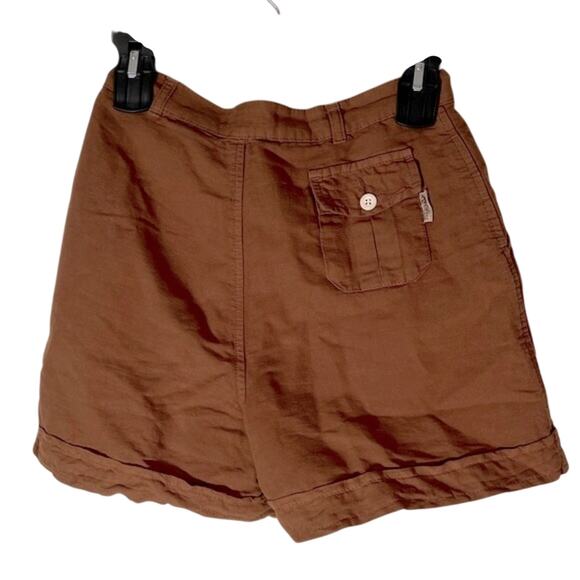 Ciesse Linen blend high waist brown gold women’s shorts EU size 40 - Picture 2 of 10
